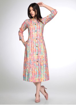 Readymade Multi Digital Print A-Line Kurti