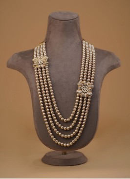 Golden Brown Pearl Layered Mala For Men