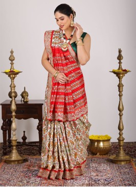 Gorgeous Pure Silk Saree With Patola Weaving Work