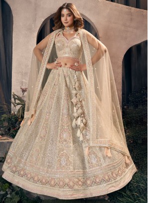 Light Peach Gotapatti Embrioidered Lehenga Choli