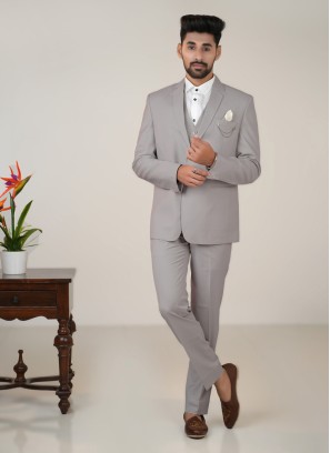 Grey Color Imported Fabric Suit For Men