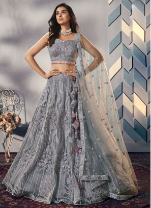 Buy Beautiful off White Georgette Lehenga Choli Chain Stitch and Sequence  Work With Heavy Net Dupatta for Women Online in India - Etsy