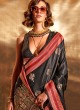 Satin Silk Black Weaving Contemporary Saree