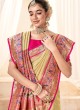 Handloom Silk Cream Weaving Contemporary Paithani Saree