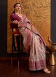 Dusty Rose Pink Woven Handloom Silk Classic Saree
