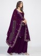 Dark Purple Georgette Gharara Suit With Dupatta