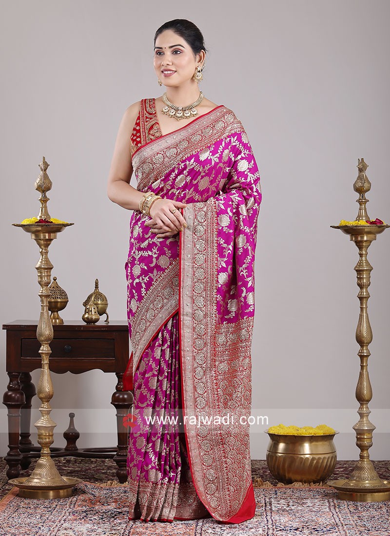 Pure banarasi silk wedding sarees best sale