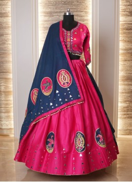 Hot Pink Cotton Navratri Special Chaniya Choli