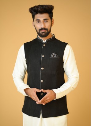 Imported Black Mens Wear Nehru Jacket