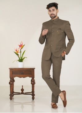 Imported Jodhpuri Suit In Coffee Color