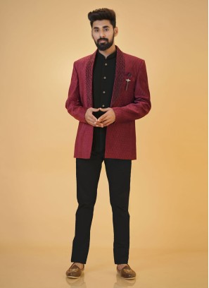 Jacket Style Fancy Jodhpuri Suit For Wedding