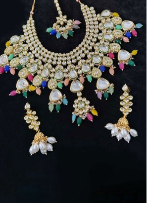 Kundan Studded Multi Color Necklace Set