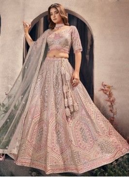 Light Lavender Designer Gotapatti Embroidered Lehenga Choli