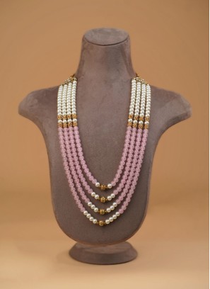Light Pink  And White Layered Mala For Wedding