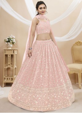 Light Pink Designer Georgette Lehenga Choli