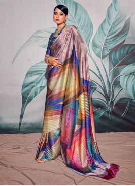 Lovely Multi Color Festive Wear Saree