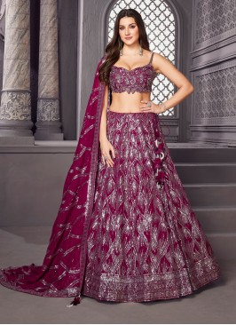 Magenta Color Designer Chiffon Lehenga Choli