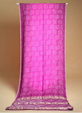 Magenta Gajji Silk Bandhani Festive Saree