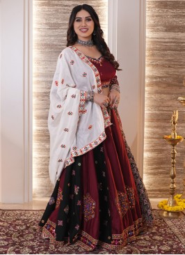 Maroon and Black Chaniya Choli For Navratri