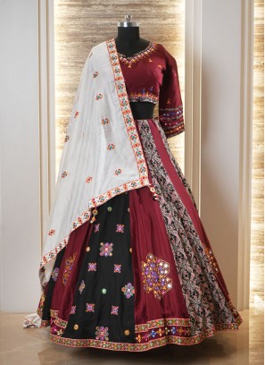 Maroon and Black Chaniya Choli For Navratri