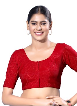 Maroon Readymade Blouse In Shimmer Fabric