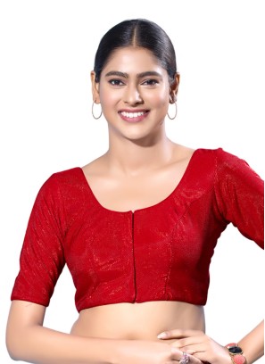 Maroon Readymade Blouse In Shimmer Fabric