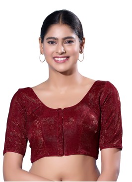 Maroon Shimmer Fabric Readymade Blouse