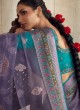 Lovely Lavender Color Printed Festive Wear Saree
