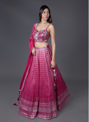 Mesmerizing Rani Pink Designer Georgette Lehenga Choli