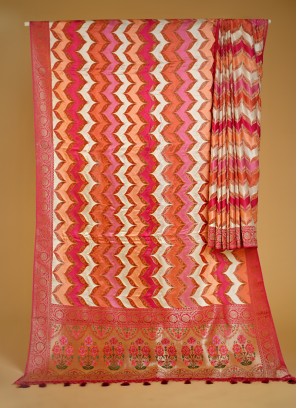 Modal Silk Multi Colored Traditional Saree