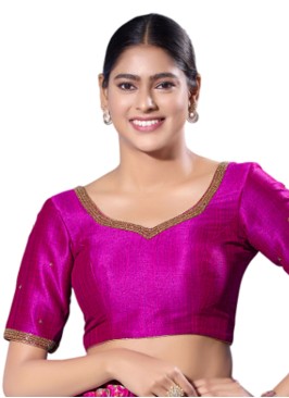 Mulberry Silk Readymade Choli In Rani