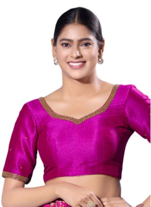 Mulberry Silk Readymade Choli In Rani