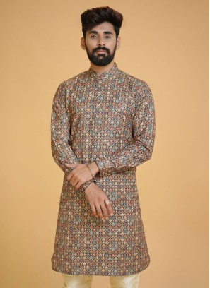 Multi Color Festive Wear Silk Kurta