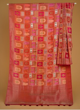 Multi Color Modal Silk Saree With Woven Motifs