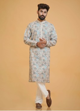 Multi Color Printed Kurta Pajama Set
