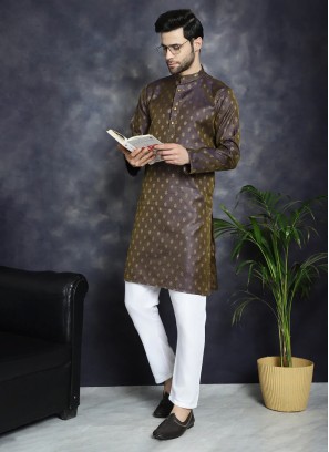 Multi Color Readymade Cotton Silk Kurta Pajama
