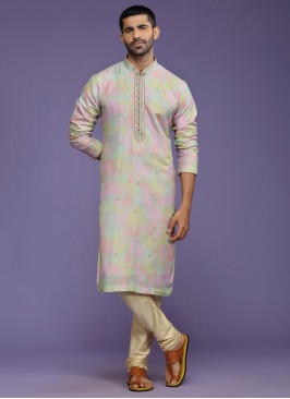 Multi Color Silk Kurta Pajama Set