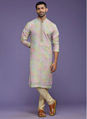 Multi Color Silk Kurta Pajama Set