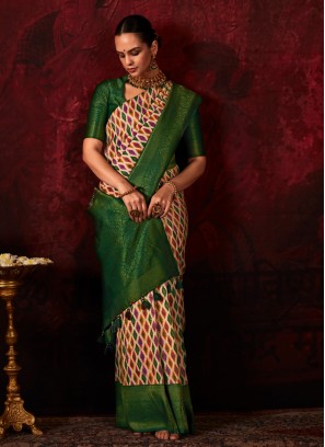 Multi Color Soft Silk Wedding Wear Saree