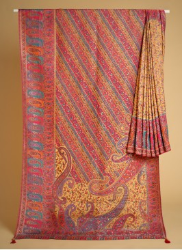 Multi Colored Pashmina Silk Classic Saree