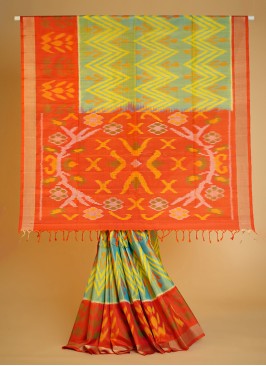 Multi Colored Patola Woven Pure Silk Saree