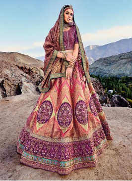 Wedding Wear Banarasi Silk Embroidered Lehenga Choli