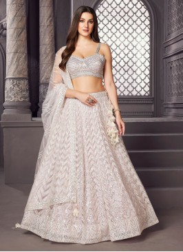 Off White Embroidered Wedding Lehenga Choli