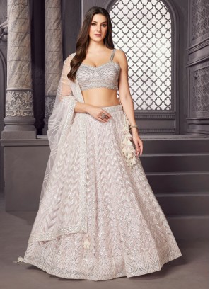 Off White Embroidered Wedding Lehenga Choli