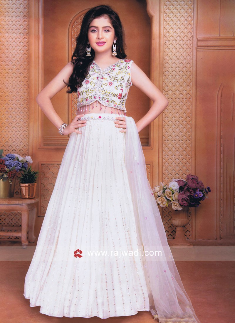 Off White Color Viscose Organza Heavy work Lehenga Choli - Monjolika -  4165633