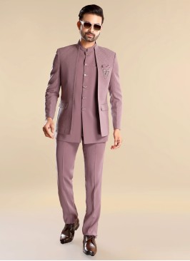 Onion Pink Jodhpuri Set With Jacket