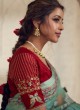Stunning Sea Green Organza Wedding Wear Saree