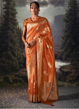 Wedding Wear Organza Fabric Saree