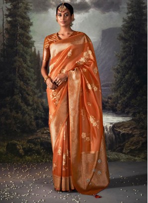 Wedding Wear Organza Fabric Saree