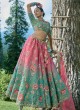 Pink and Sea Green Silk Embroidered Designer Lehenga Choli